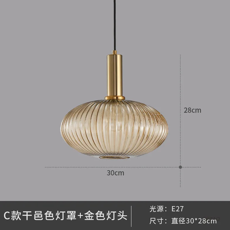DecorBites™ Glass Pendant Lights: Nordic Style Bedroom Kitchen Hanging Lamp