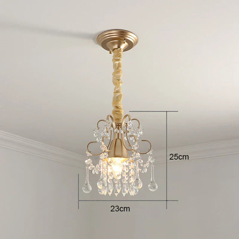 DecorBites™ Gold Crystal Round Ceiling Chandelier for Living Room LED Light Fixtures