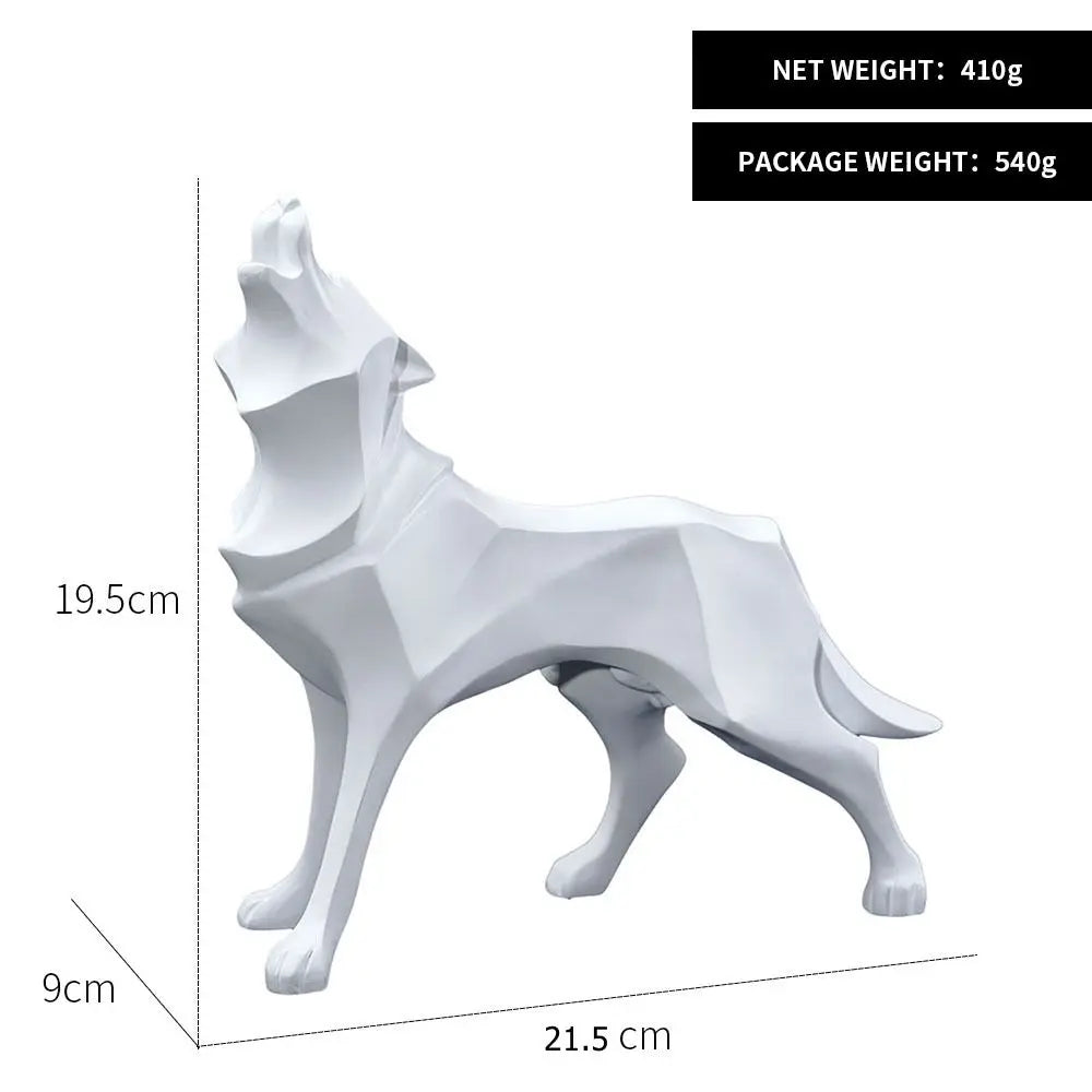 DecorBites™ Geometric Wolf Statue Resin Abstract Animal Figurine Home Office Decor Sculpture