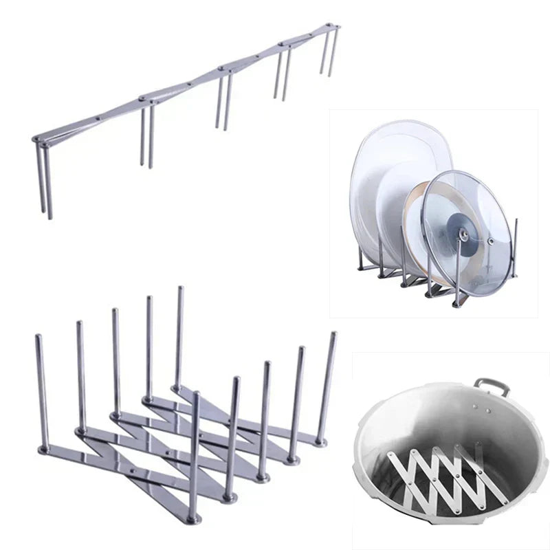 DecorBites™ Adjustable Steaming Rack & Dish Drying Holder - Multi-Functional Kitchen Pot Rack