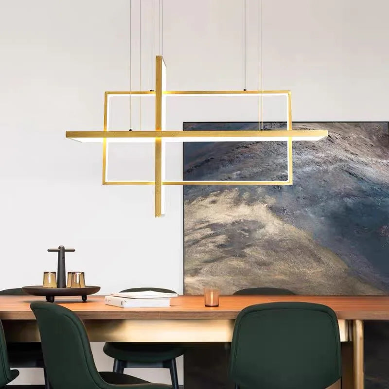 DecorBites™ Geometric Aluminum Pendant Light for Living Bedroom Restaurant Kitchen - Modern Art Luminaire