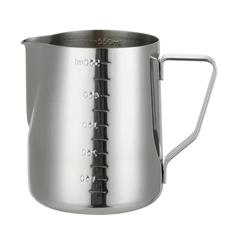 DecorBites™ Frothing Cup: Stainless Steel Measuring Pitcher for Latte Art