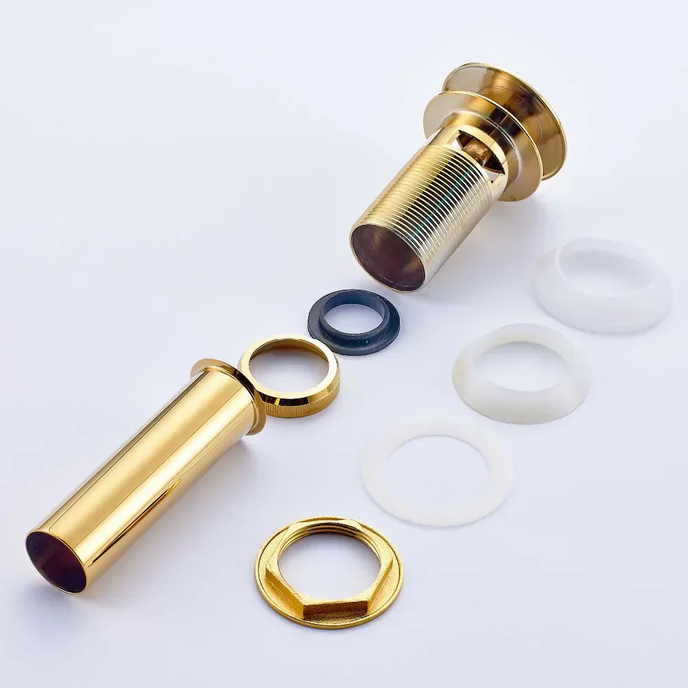 DecorBites™ Golden Brass Vintage Bathroom Sink Pop Up Drain