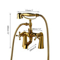 DecorBites™ Golden Bathtub Faucet with Handshower and 2 Handles