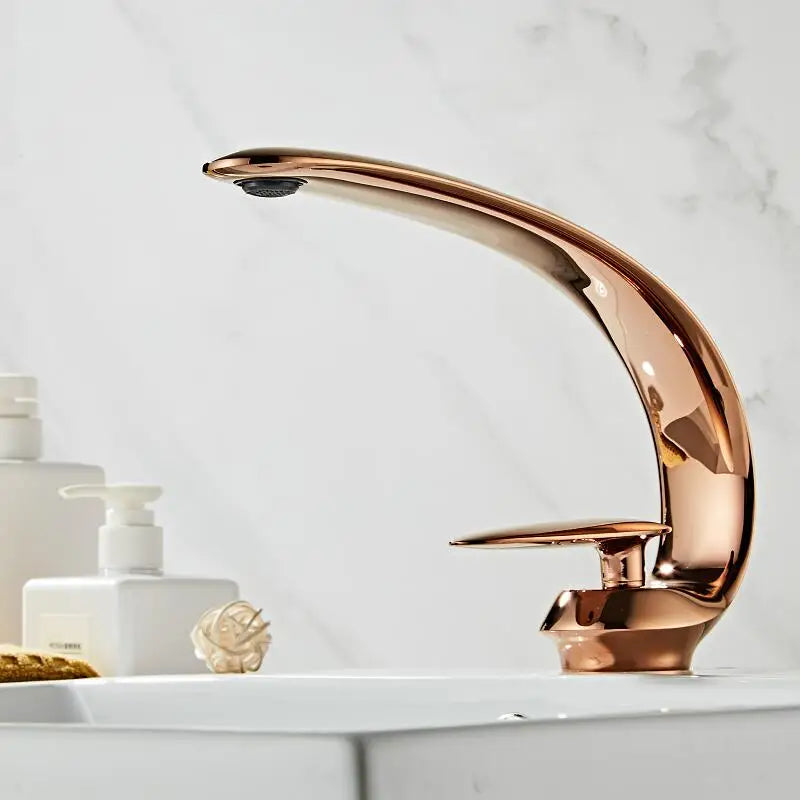 DecorBites™ Basin Faucet: Rose Gold/Black/Gold Bathroom Sink Mixer Tap made of Brass