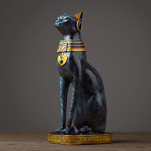 DecorBites™ Egyptian Cat Resin Craft Home Decor Deity Figurine for Table Ornaments