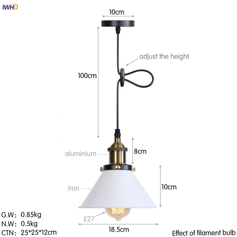 DecorBites™ Gold Retro Edison LED Pendant Lights for Dinning Living Room Industrial Decor