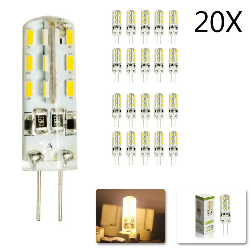 DecorBites™ G4 LED Corn Lamp 3W 24leds SMD 3014 Spotlight Bulbs Warm Cold White