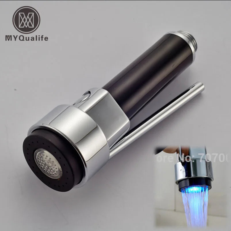 DecorBites™ LED Light Chrome Kitchen Faucet Pull-Out Spray Head Replacement