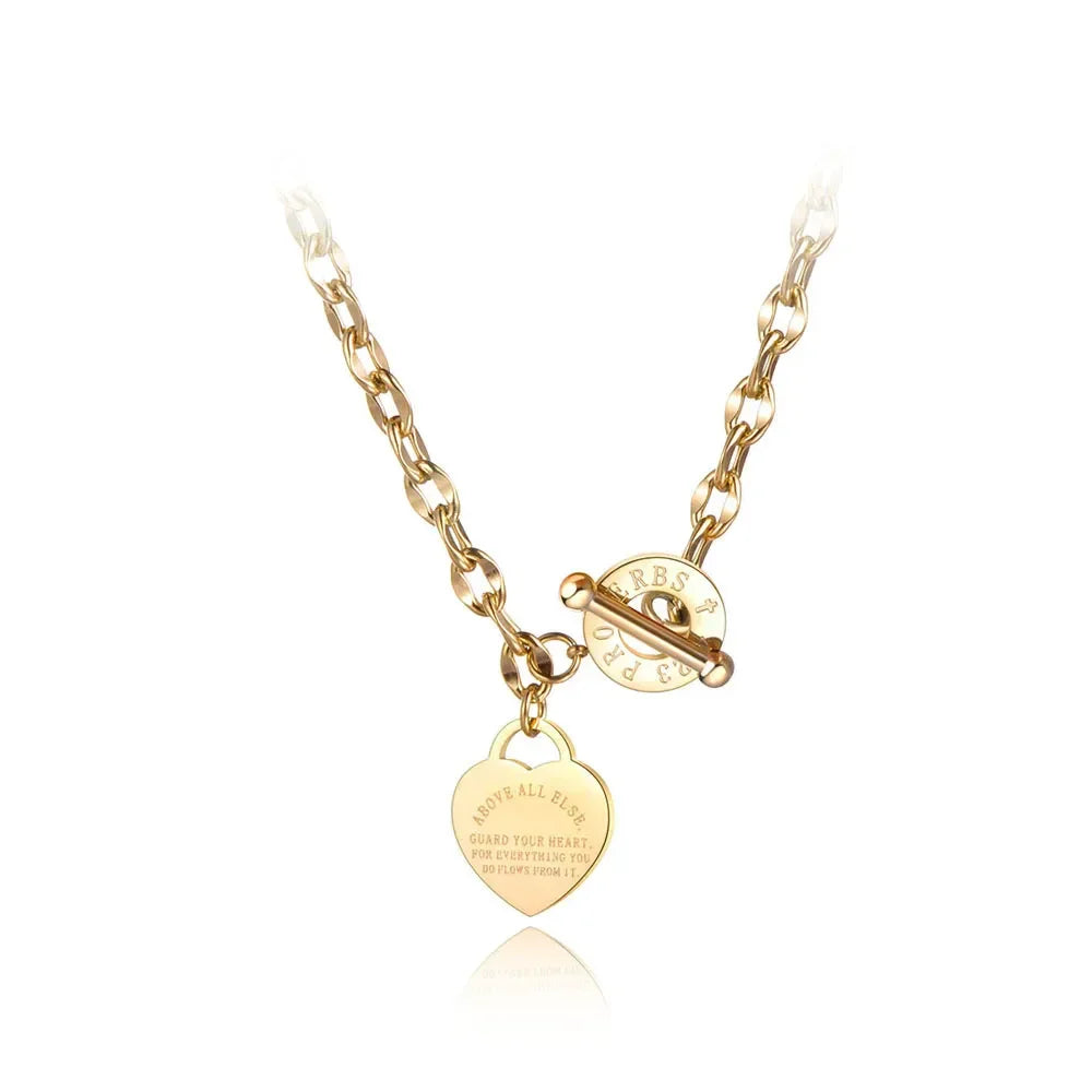 Titanium SS Charm Pendant Necklace