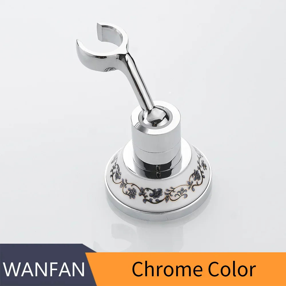 DecorBites™ Gold Brass Swivel Handheld Shower Holder Mounting Bracket for Bathroom Accessories
