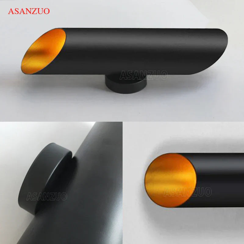 DecorBites™ Black Aluminum Tube Wall Lamp for Study Bedroom Corridor Aisle Sconce