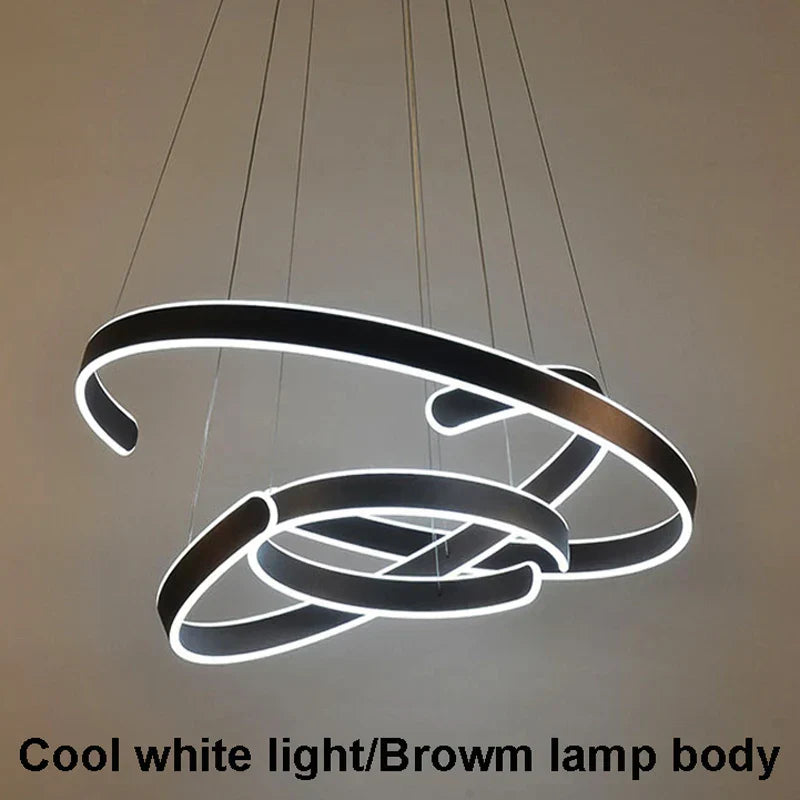 DecorBites™ Geometry Circle Rings LED Pendant Light for Living Room Dining Room