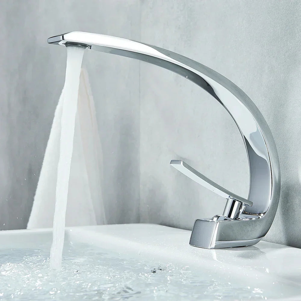 DecorBites™ Black Chrome Basin Faucet Single Handle Bathroom Mixer Tap