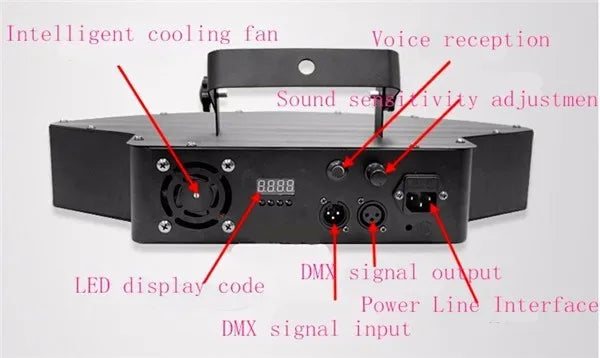 DecorBites™ LED Eight-Beam RGBW Laser DJ Disco Light - High Brightness Scanner Beam Bar