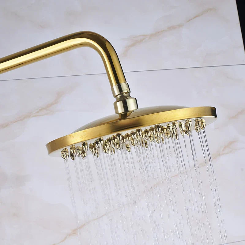 DecorBites™ Dual Handle Brass Bathtub Shower Faucet Set with 8" Rainfall Shower Head