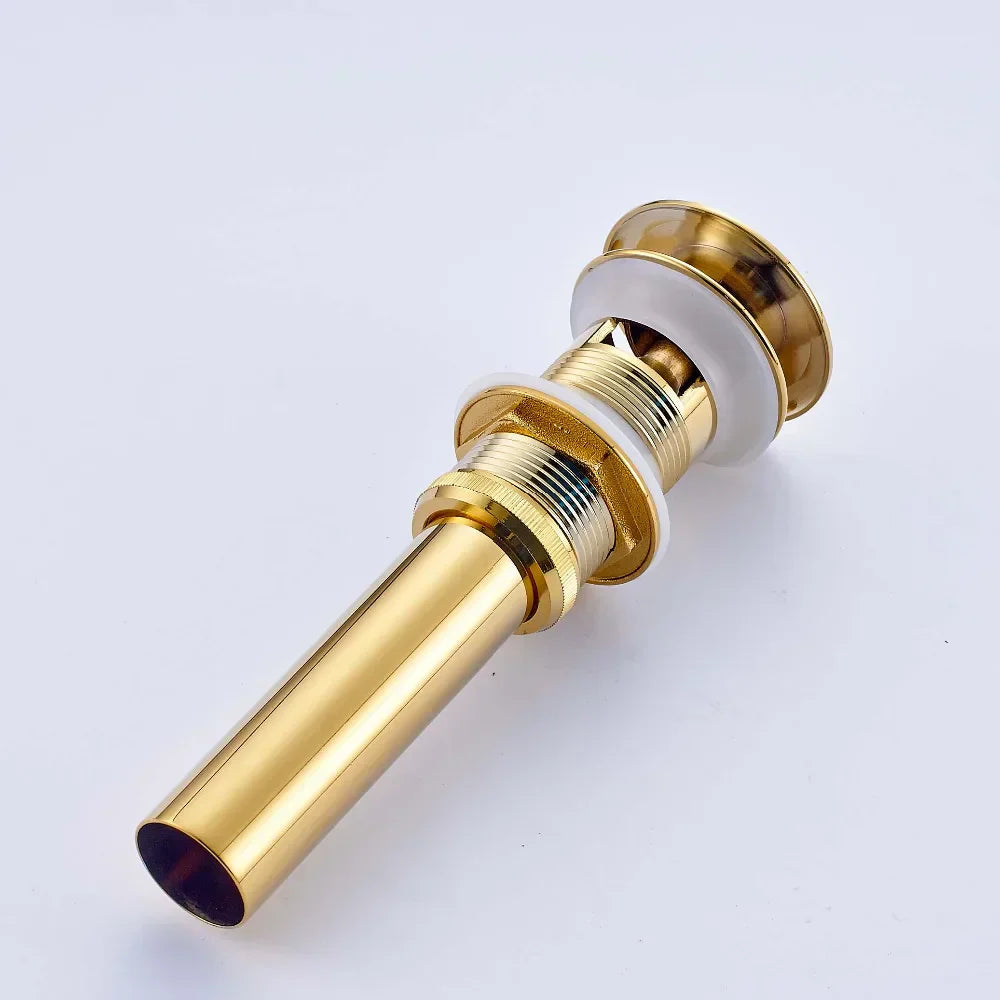 DecorBites™ Golden Brass Vintage Bathroom Sink Pop Up Drain