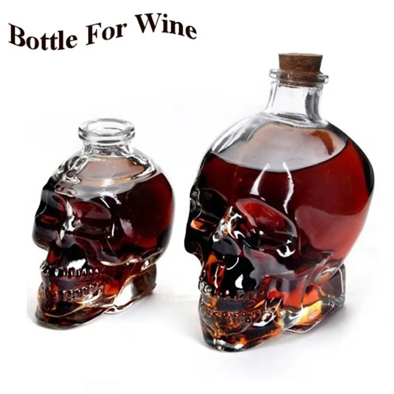 DecorBites™ Glass Skull Bottle: Creative Crystal Vodka/Wine 180ML/350ML - Halloween Hip Flasks