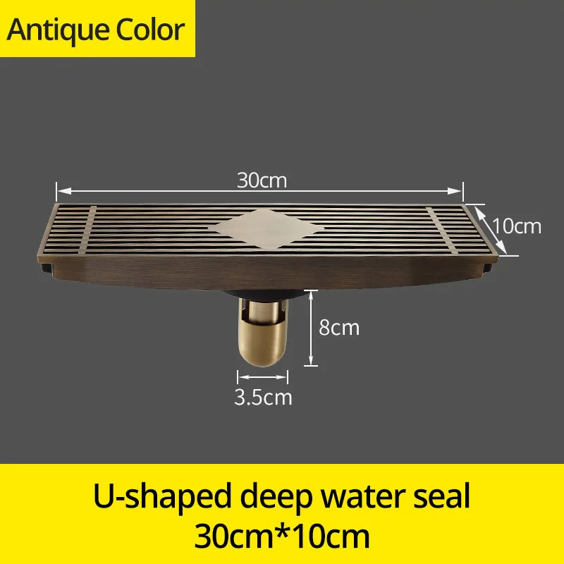 DecorBites™ Euro Antique Brass Art Carved Floor Drain Cover DL8547