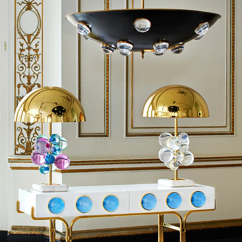 DecorBites™ Crystal Marble Bubble Table Lamp. LED Desk Lamp for Bedroom and Foyer.