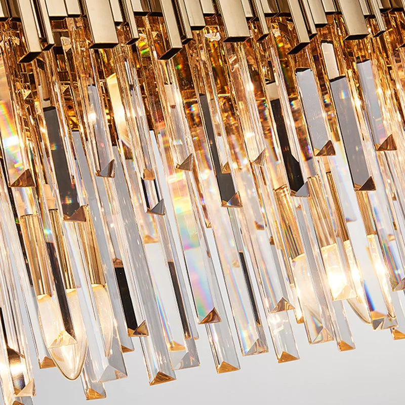 DecorBites™ Gold LED Crystal Ceiling Chandelier for Elegant Home Decor