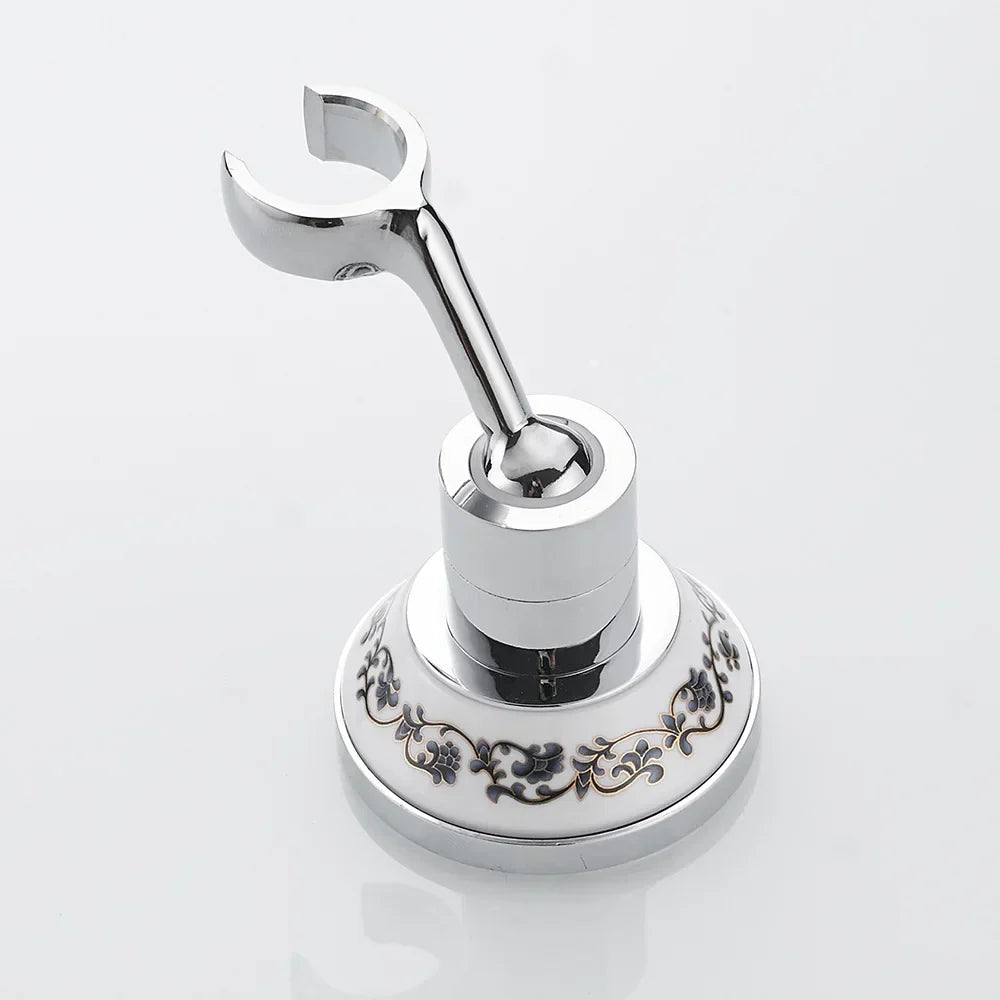 DecorBites™ Gold Brass Swivel Handheld Shower Holder Mounting Bracket for Bathroom Accessories