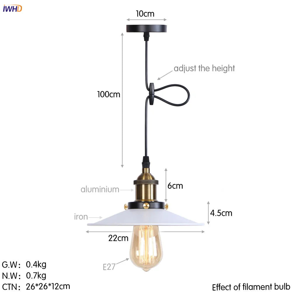 DecorBites™ Gold Retro Edison LED Pendant Lights for Dinning Living Room Industrial Decor