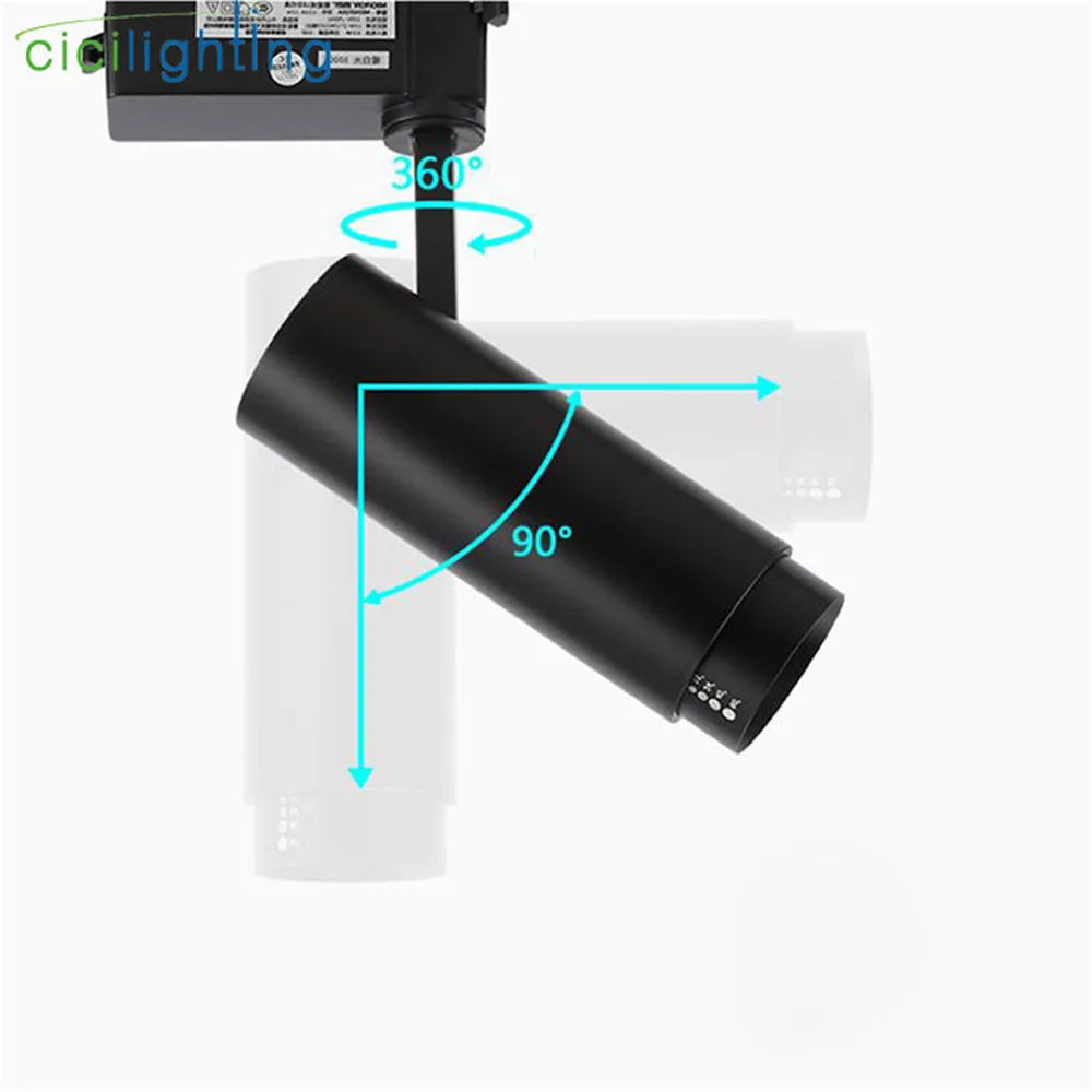 DecorBites™ Adjustable Focus Industrial Black Track Spotlights