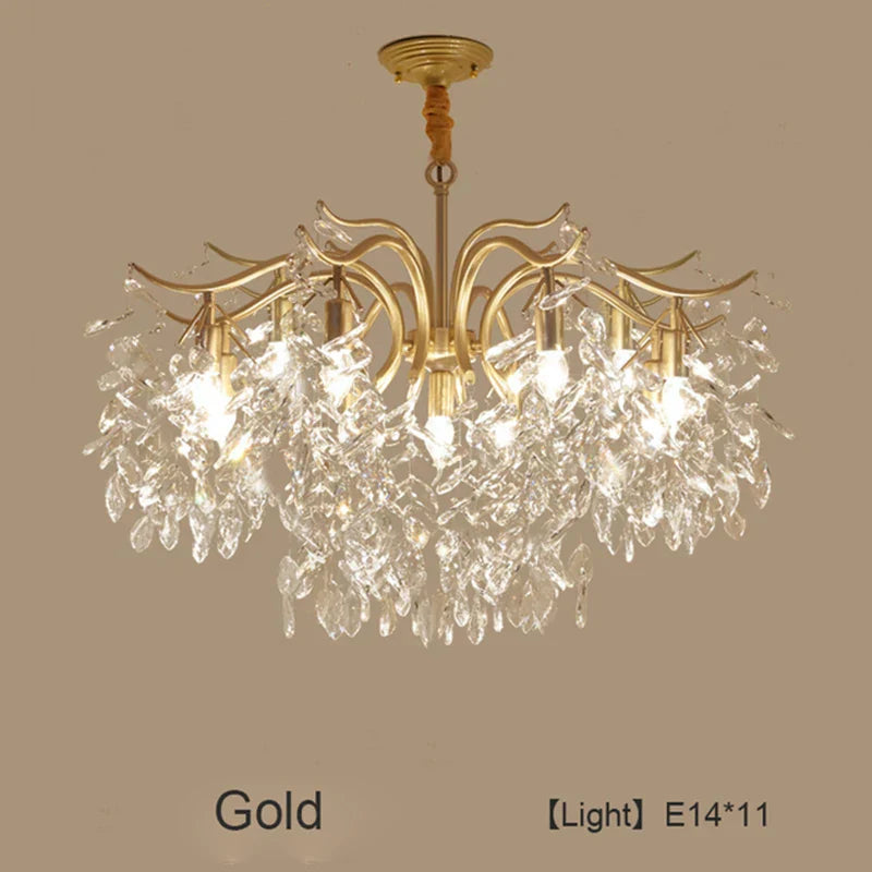 DecorBites™ Crystal LED Chandelier: Luxury Indoor Lighting for Home, Kitchen, Living Room