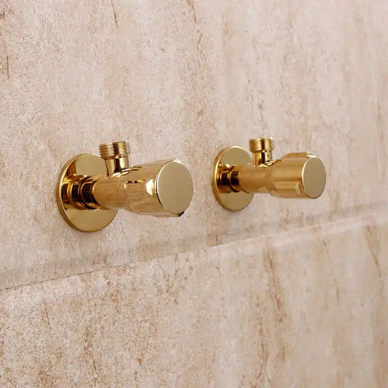DecorBites™ Gold Solid Brass Wall Mount Triangle Valve for Faucet and Toilet