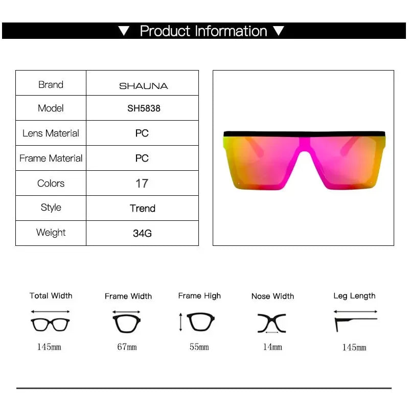 Techno Square Reflecting Sunglasses UV400
