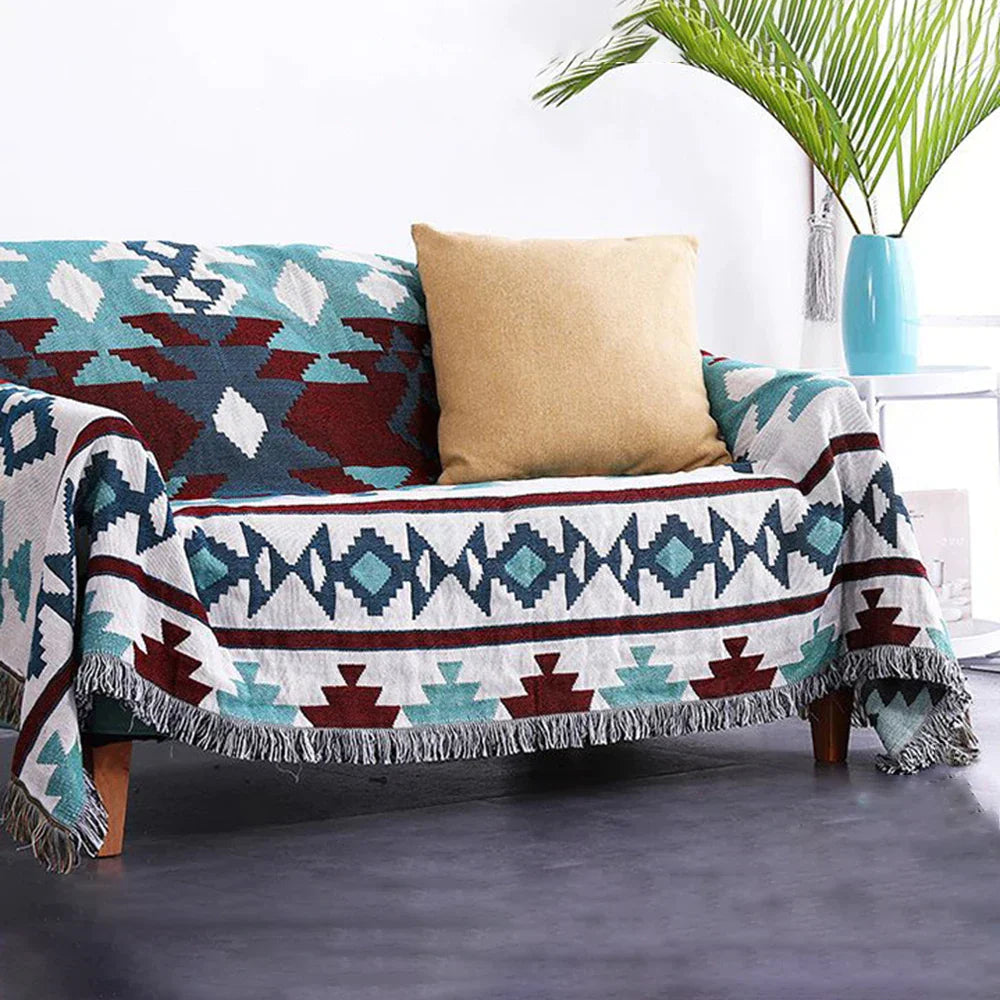 DecorBites™ Geometric Tassel Sofa Cover - Bohemian Style Blanket Dust Cover