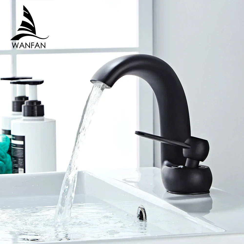 DecorBites™ Gold Basin Faucet: Modern Brass Single Handle Mixer Tap for Bathroom