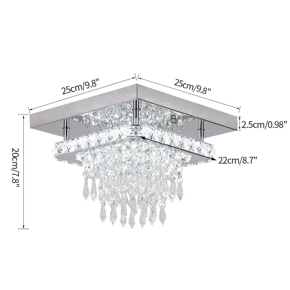 DecorBites™ Crystal LED Ceiling Chandelier Modern Lighting Fixture for Home Hotel Decor
