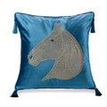 DecorBites™ Gold Rhinestone Square Pillow Case with Tassels Luxury Accent Decorative Cover