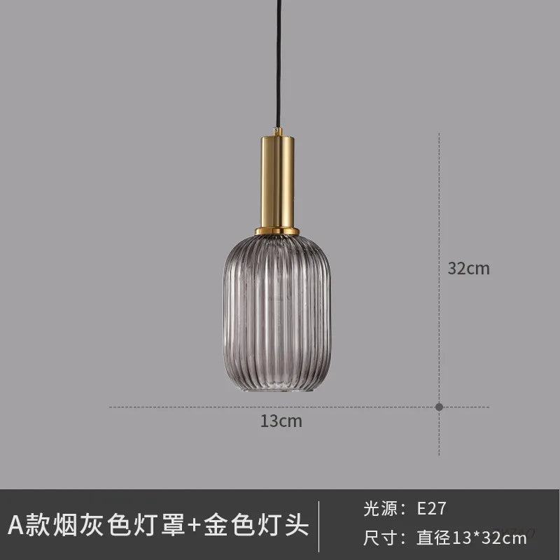 DecorBites™ Glass Pendant Lights: Nordic Style Bedroom Kitchen Hanging Lamp