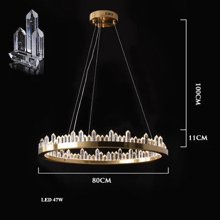 DecorBites™ Golden Crystal LED Chandelier for Modern Dining Room