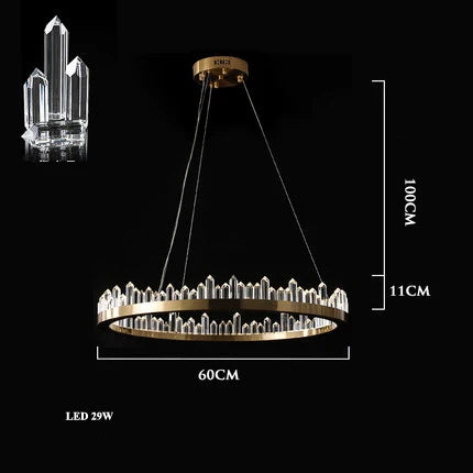 DecorBites™ Dimmalbe LED Crystal High Ceiling Chandelier for Living Room