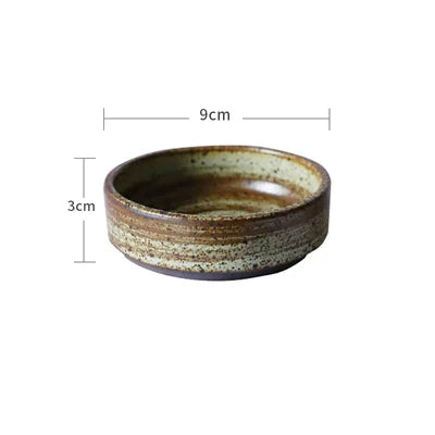 DecorBites™ Japanese Style Handmade Stoneware Dinnerware Set - Round Plates and Bowls