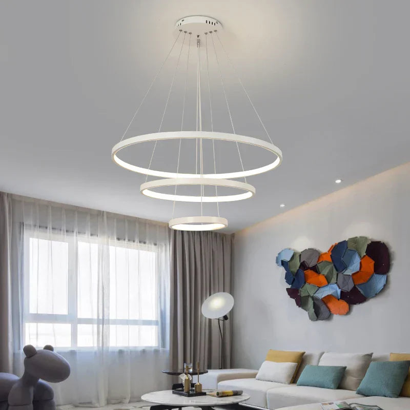 DecorBites™ LED Ceiling Chandelier Round Pendant Light for Modern Home Interior Lighting