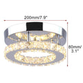 DecorBites™ Crystal LED Ceiling Light: Stainless Steel Round Fixture for Bedroom, Kitchen, Bathroom