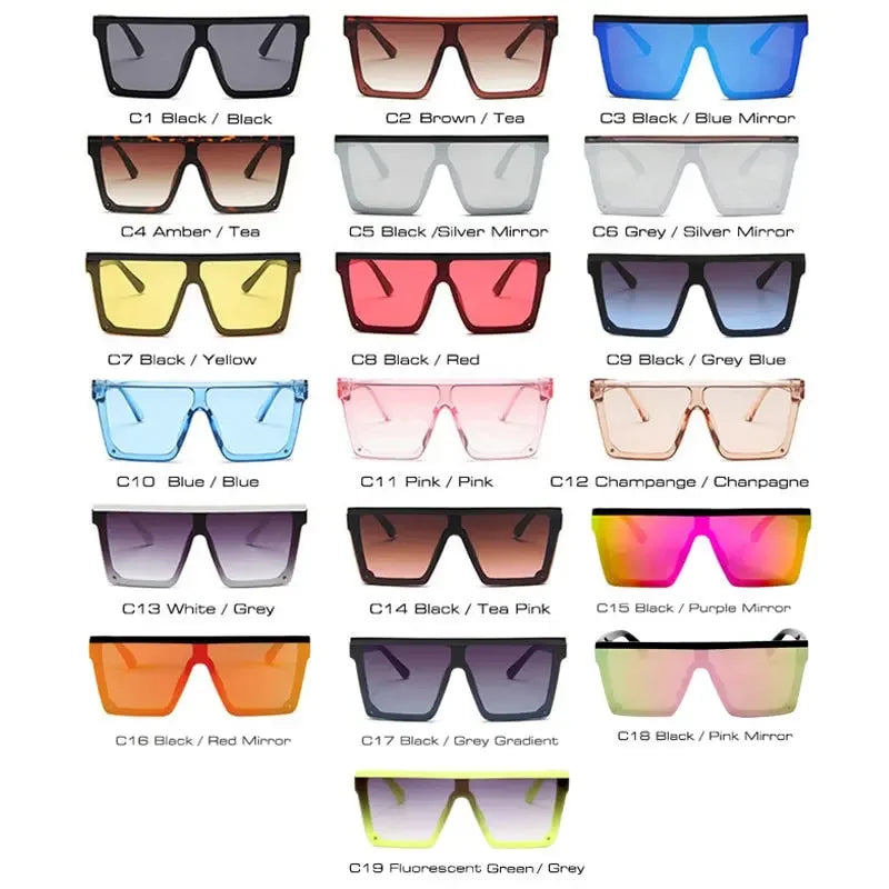 Techno Square Reflecting Sunglasses UV400