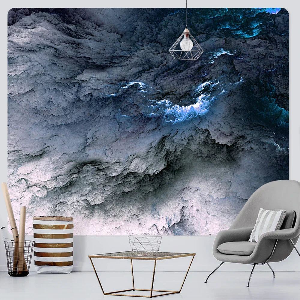 DecorBites™ Cloud Home Tapestry: Boho Yoga Mat & Hippie Wall Decor, Large Size