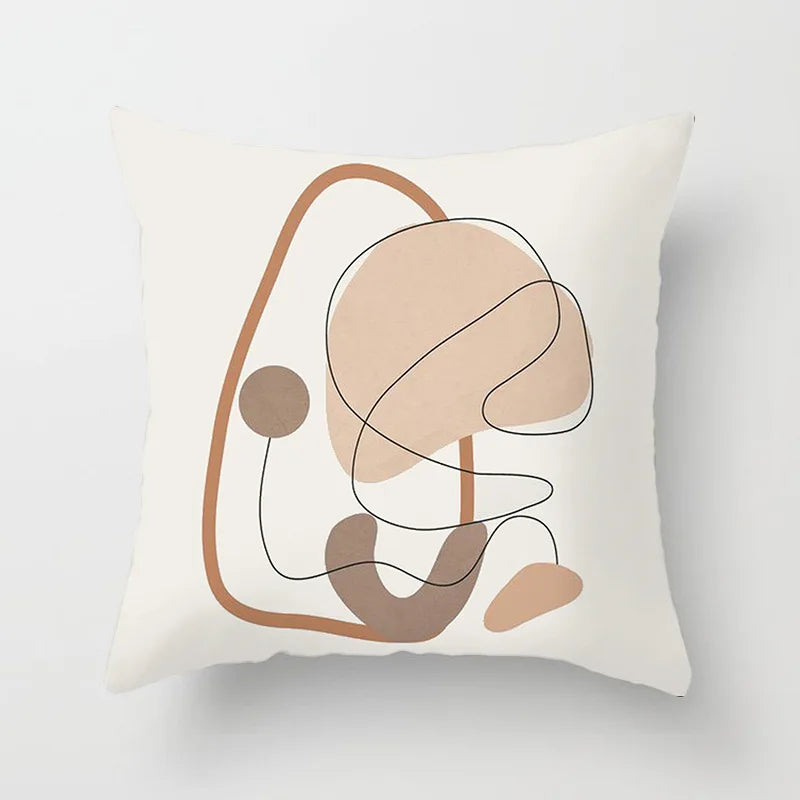 DecorBites™ Geometric Stitch Print Pillow Cover - Modern Minimalist Office Cushion