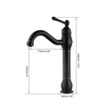 DecorBites™ Black Ceramics Sink with Hand-Painted Waterfall Design and Brass Faucet