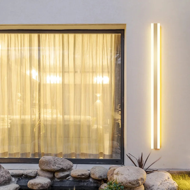 DecorBites™ Gold LED Outdoor Wall Sconce Modern Waterproof IP65 for Villa Porch Garden