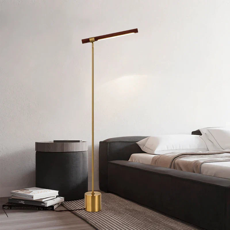 DecorBites™ Linear Wood LED Floor Lamp | Modern Minimalist Designer Vertical Loft Floor Light