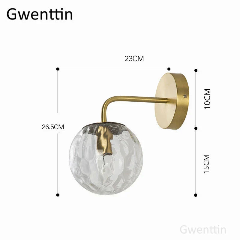 DecorBites™ Gold Glass Ball Wall Lamp | Nordic Mirror Sconce Indoor Lighting