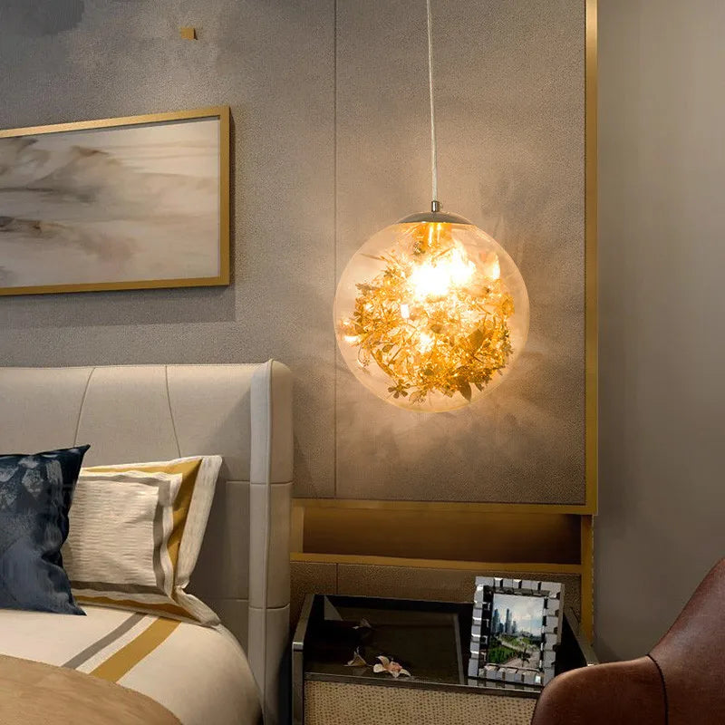 DecorBites™ Glass LED Pendant Lamp: Simple Nordic Lighting Fixture for Bedroom, Kitchen & Living Room