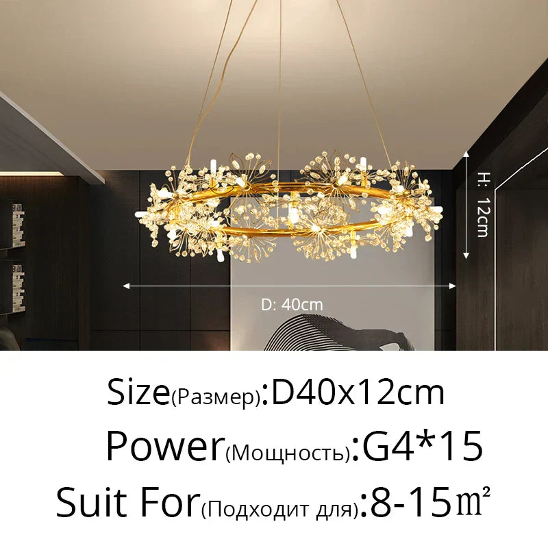 DecorBites™ Dandelion Flower Chandelier LED Lamp for Living Room Bedroom Restaurant Bouquet Decor
